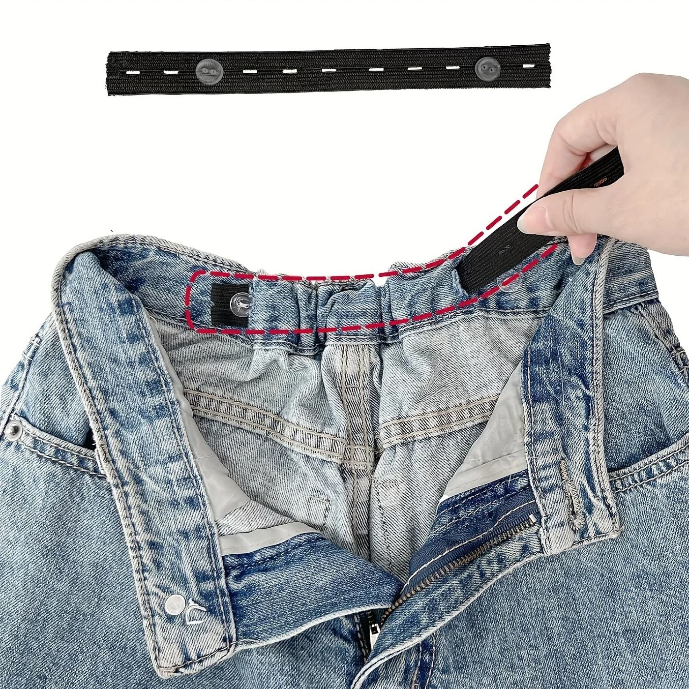 2 Pieces Invisible Belt Tightener Set - Seamless Trouser Buckle Adjuster & Sewing Tool
