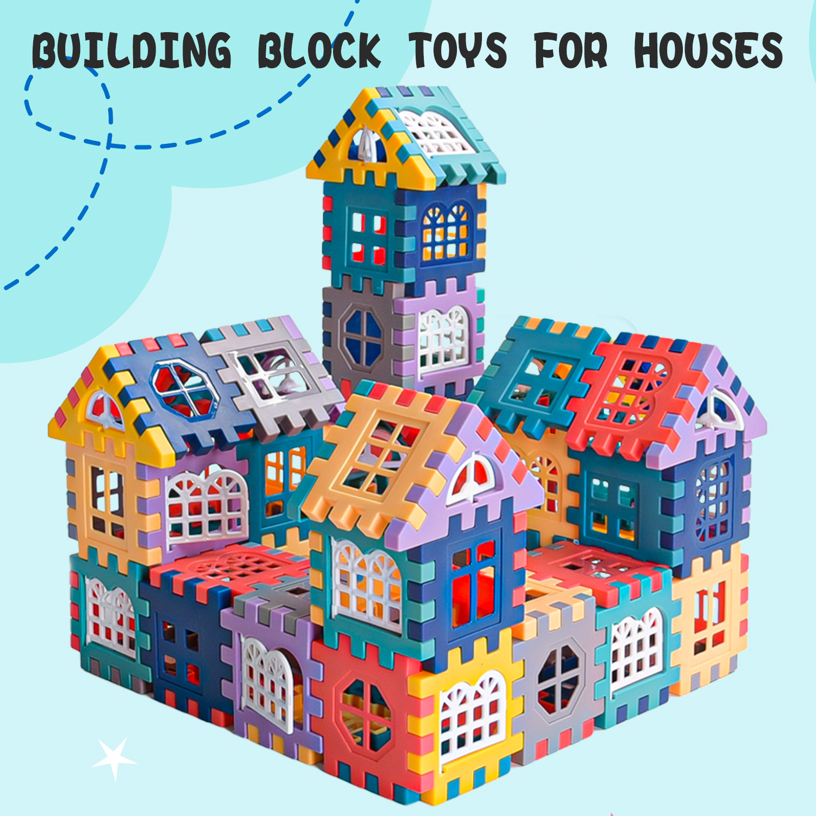 Large House Building Blocks Construction Set for Kids Creative Educational Building Toys