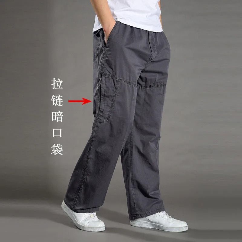 Mens Cotton Cargo Pants Large Size 6XL Casual Climbing Joggers