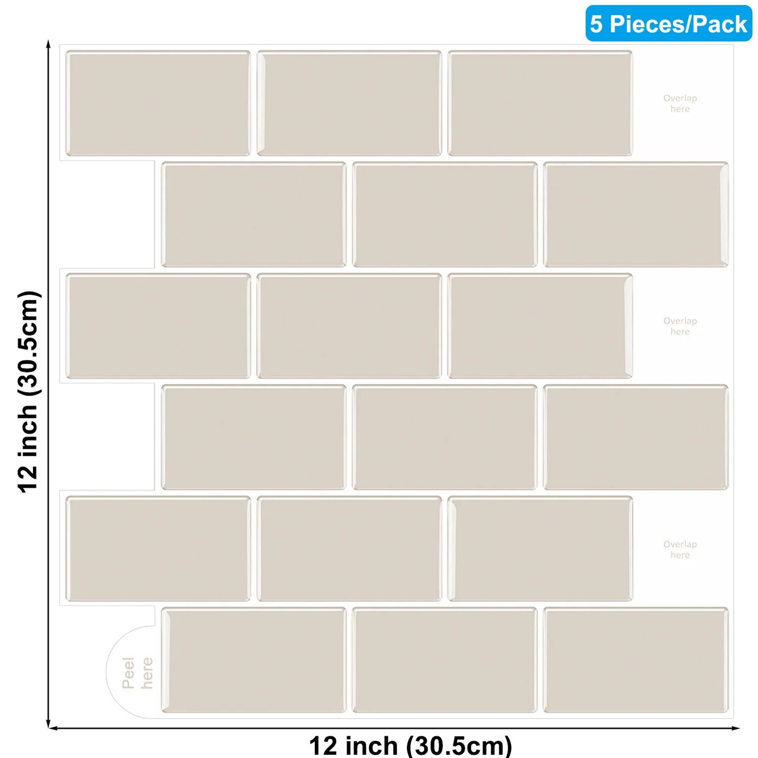 3D Waterproof Kitchen Wall Tiles | 12x12 Inch Strong Adhesive Mural | Premium Peel and Stick Home Wallpaper