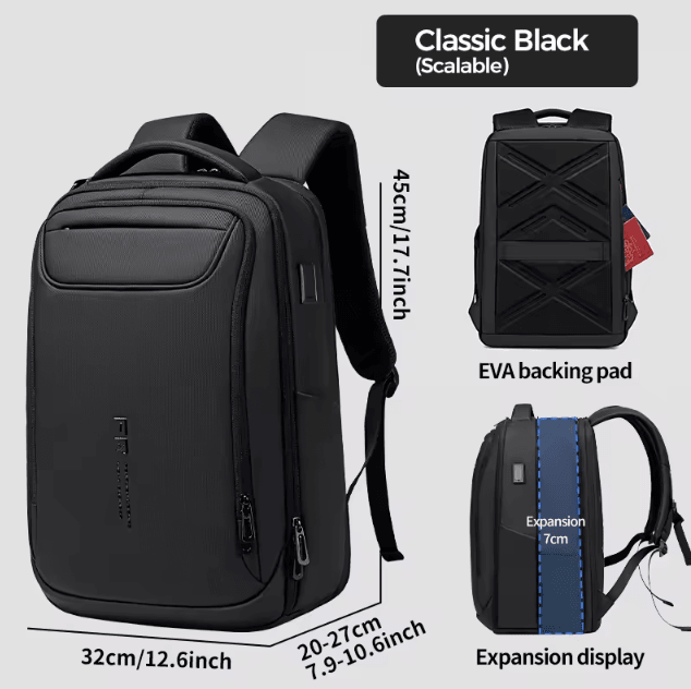 Heroic Knight Slim 15.6-Inch Laptop Backpack – Waterproof Business & School Bag with USB Charging