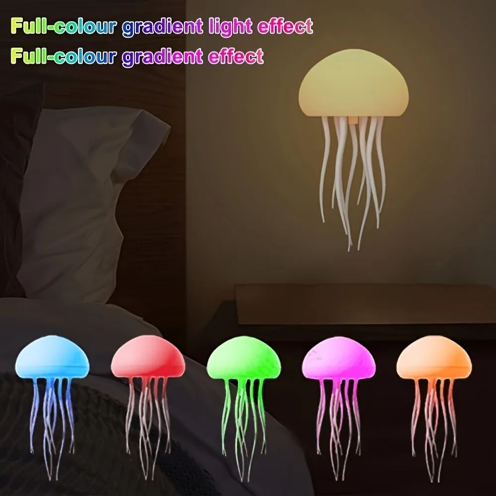 Bionic Jellyfish Night Light - Voice Control Jellyfish Lamp with Floating RGB Glow for Bedroom Decor