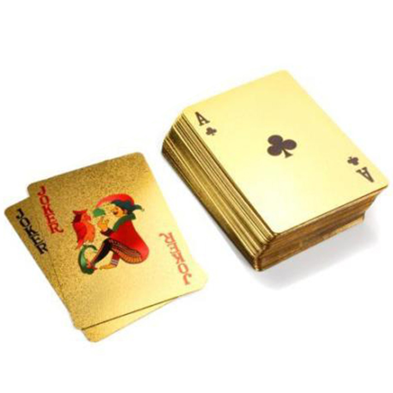 Poker Deck with Red Box Set Gift, Luxury 24K Gold Plated Foil Playing Cards