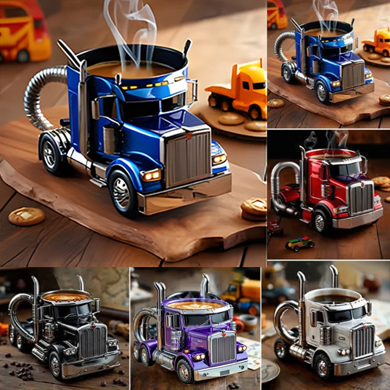 Handcrafted Semi Truck Shaped Coffee Mug, Durable Coffee Cup for Truckers, Ideal Gift for Men and Women