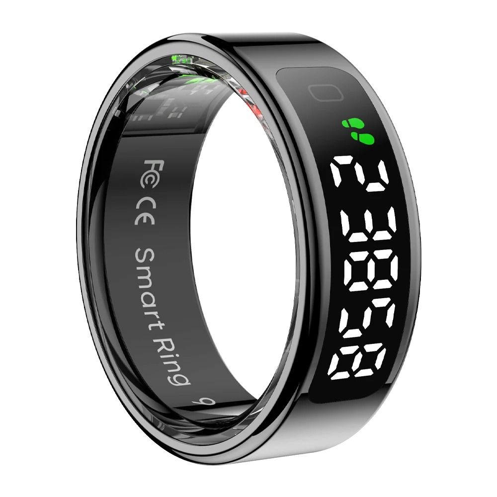 Smart Ring with Display Screen and Wireless Charging Waterproof Fitness Health Tracker