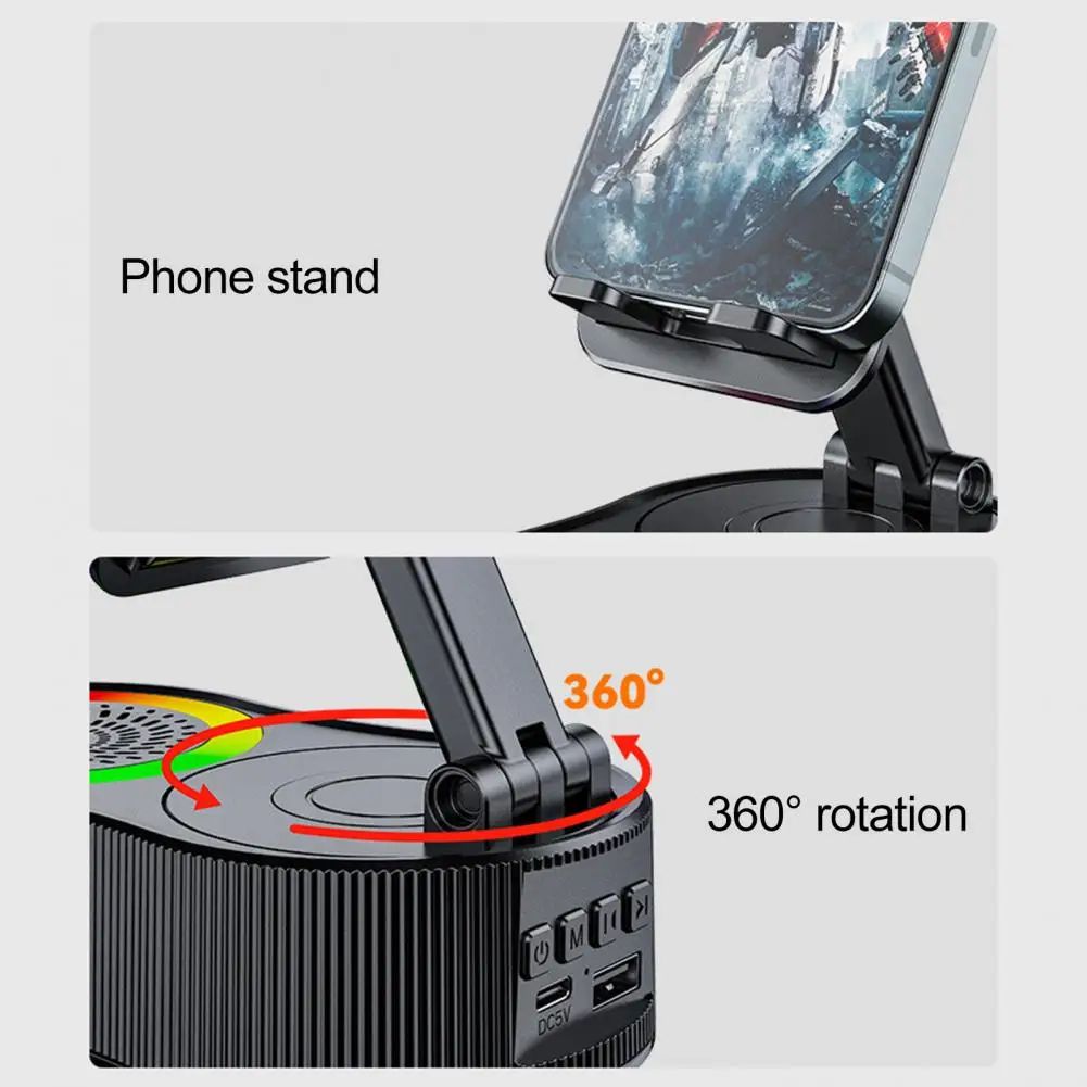 360 Rotatable Phone Stand with Bluetooth Speaker