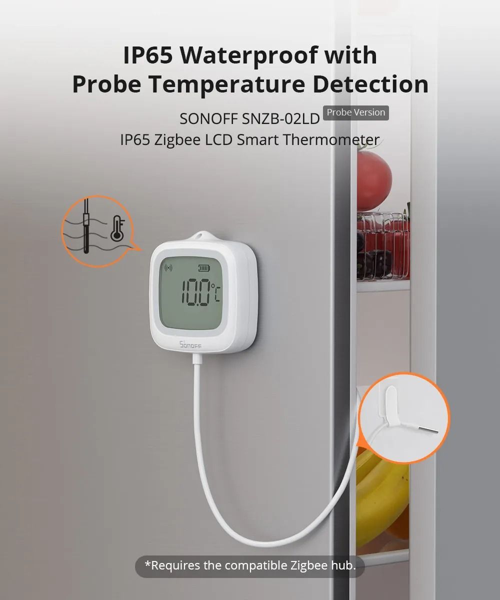 SONOFF SNZB 02LD ZigBee Smart Thermometer with LCD Display and Waterproof Probe