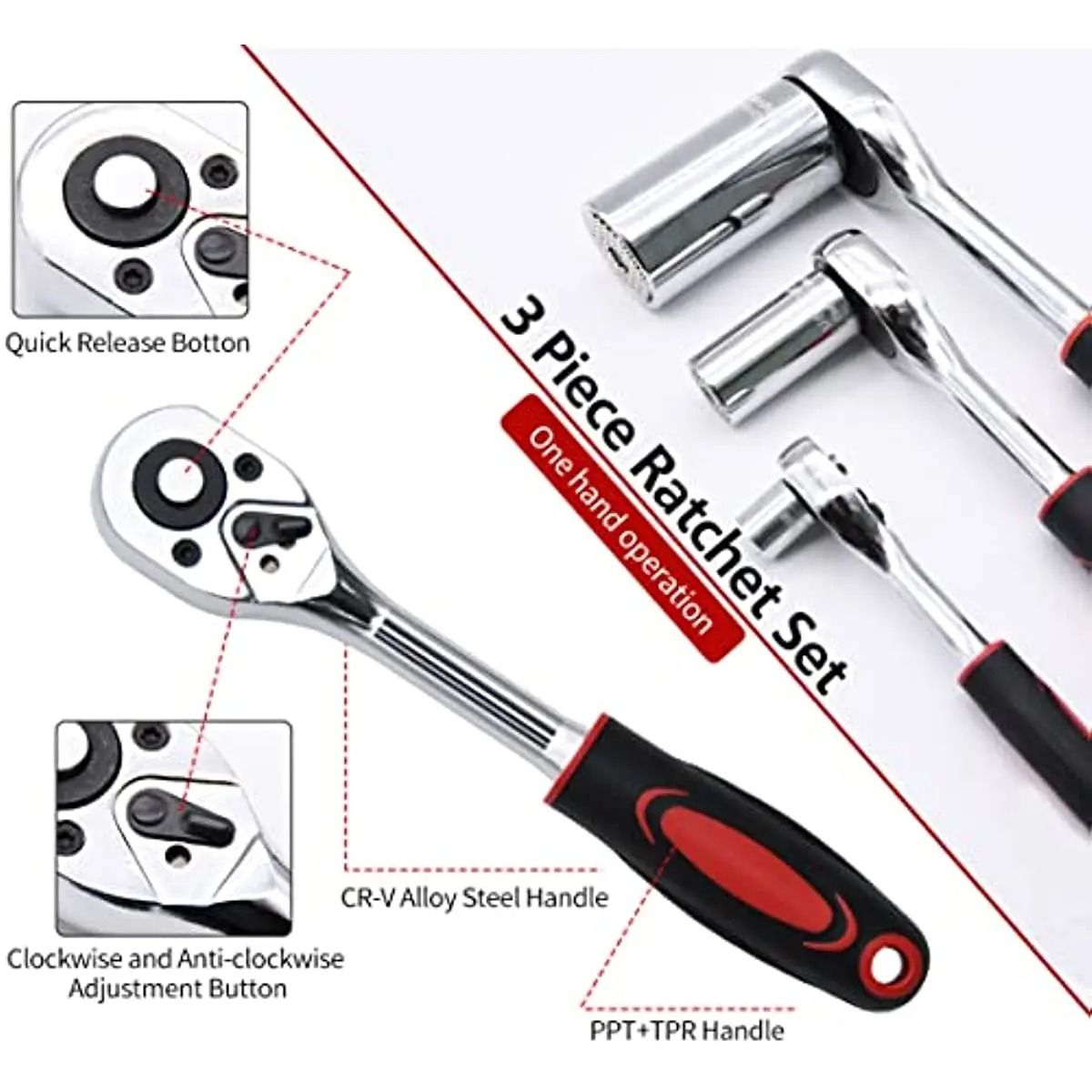 Professional Heavy Duty Ratchet Handle with Quick Release