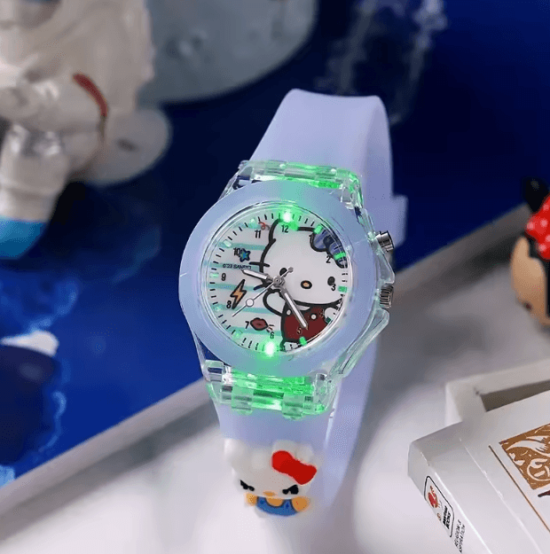 Disney Minnie Mickey Kids Light-Up Watch – Cartoon Flashing Silicone Wristwatch Toy