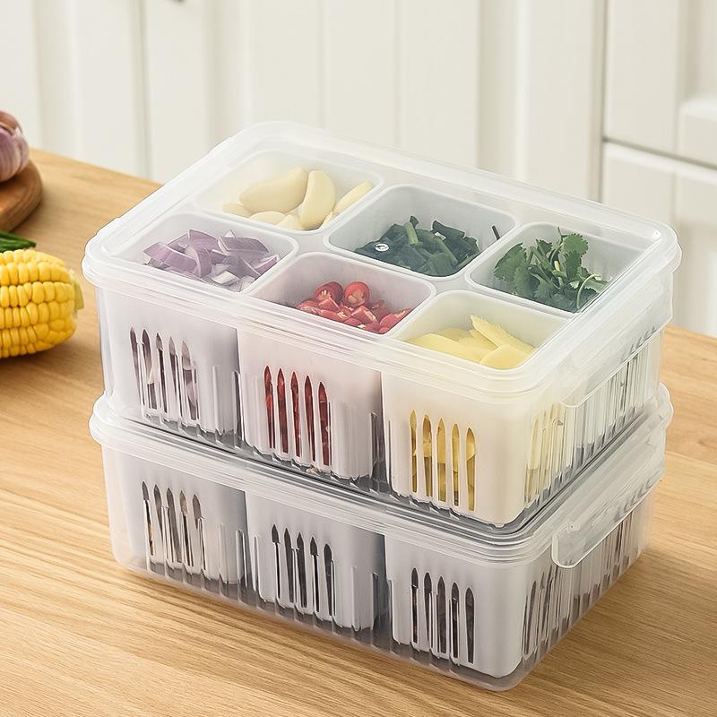 Fresh-Keeping Food Storage Box for Refrigerator Vegetable Fruit Drain Basket