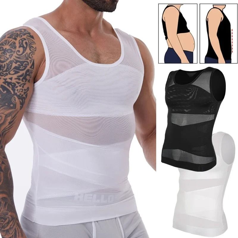 Mens Compression Slimming Body Shaper Vest
