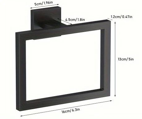 SteelSquare Wall-Mounted Towel Ring - stainless steel towel ring with Rust-Resistant Square Design