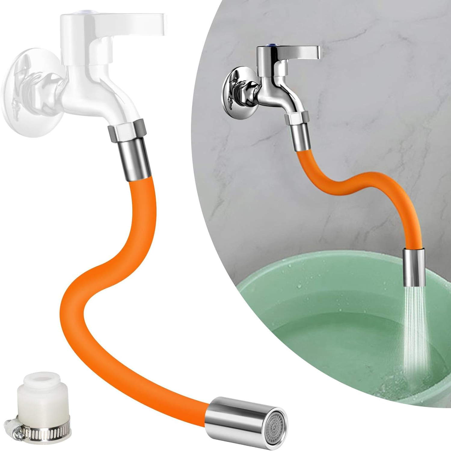 Universal Water Faucet Extension Pipe Anti Splash, Adjustable, and Durable for Kitchen & Bathroom