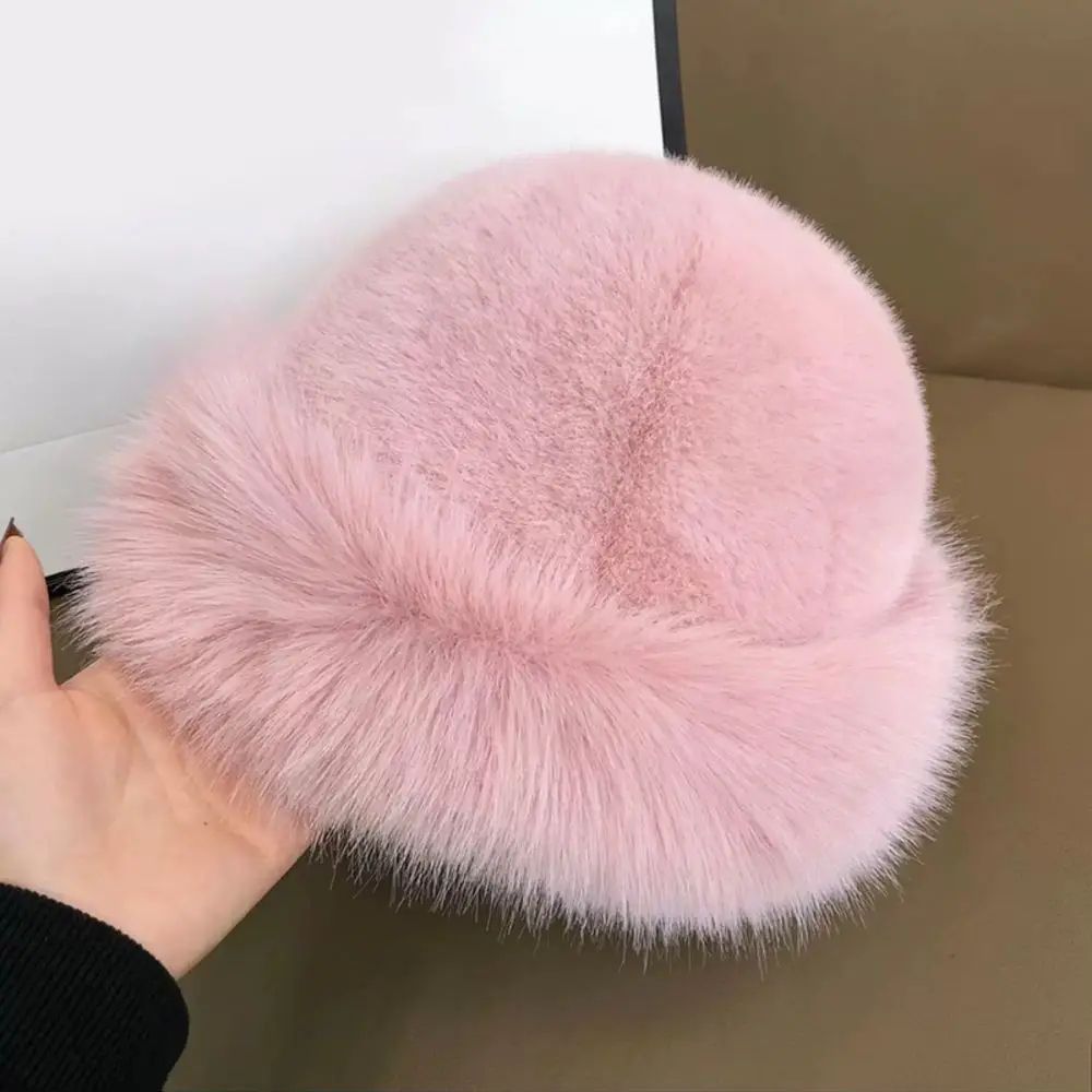 Womens Fluffy Faux Fur Winter Bomber Hat