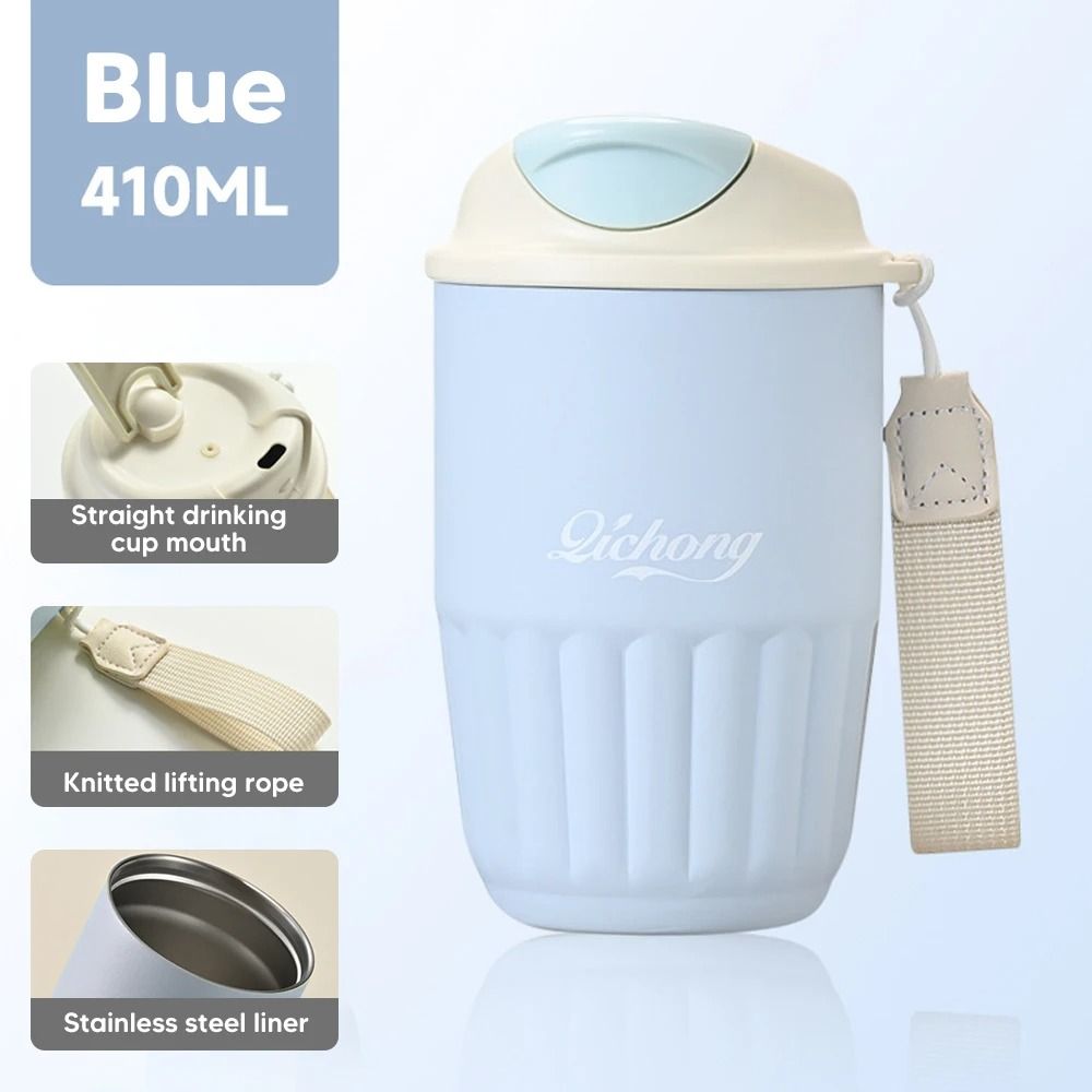 410ml Ceramic Liner Vacuum Insulated Thermos Coffee Cup Double Wall Stainless Steel