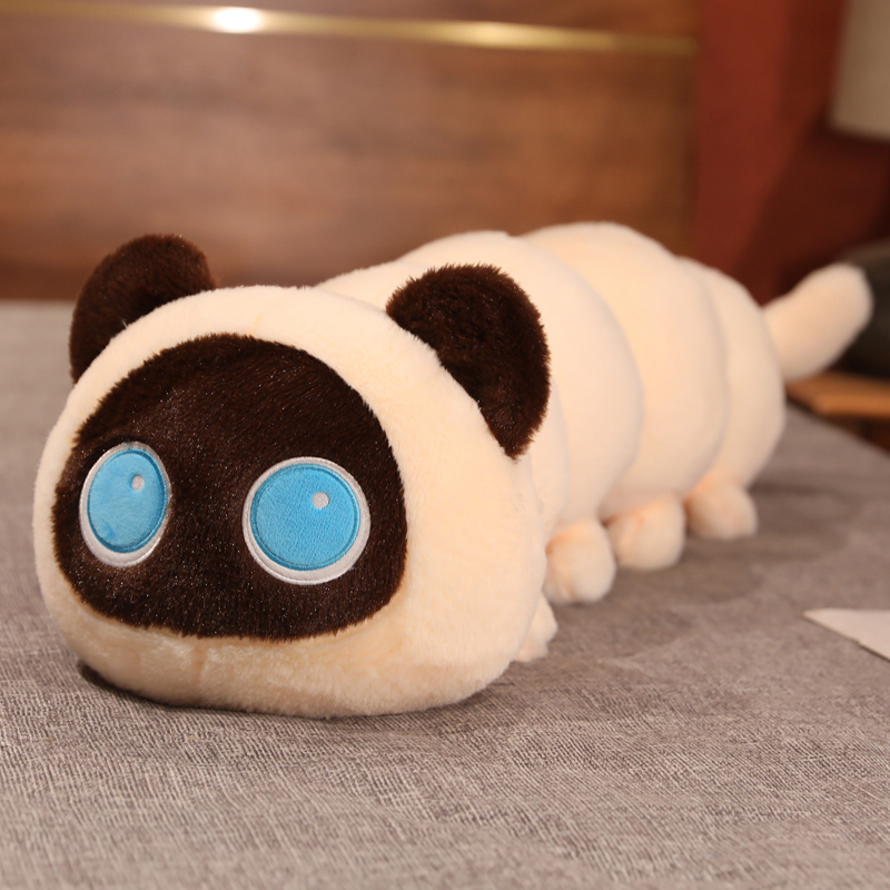 Kawaii Black Cat Plush Toys, Giant Cute Soft Cat Sleep Long Pillow Cushion, Plush Gift