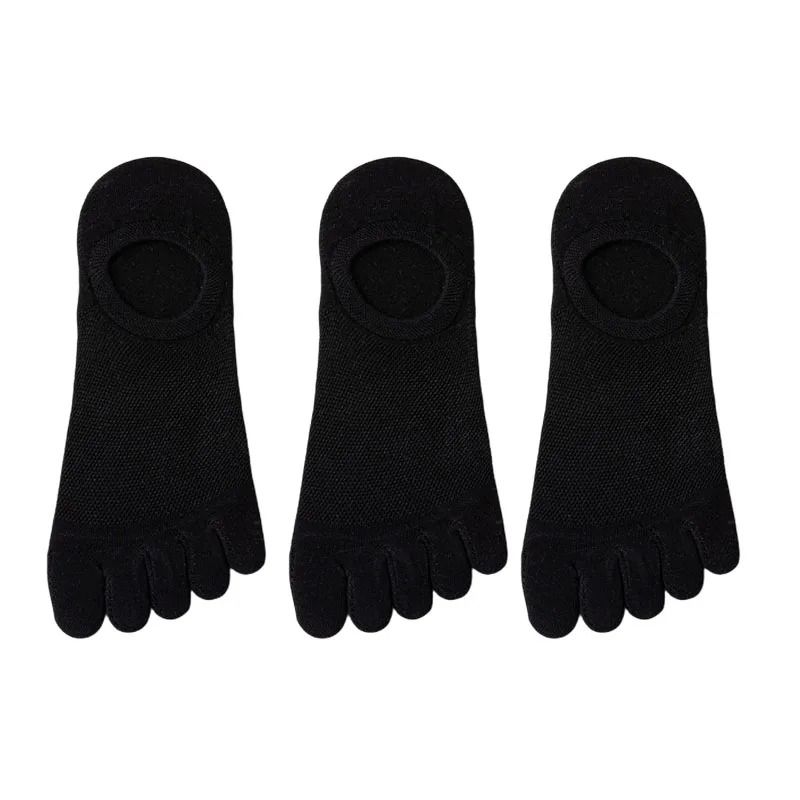3 Pairs Mens Breathable Toe Socks Casual Finger Boat Socks