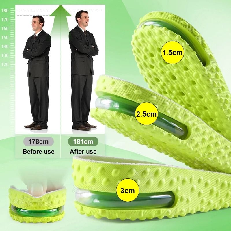 Height Increase Insoles with Air Cushion Shock Absorption for Men and Women
