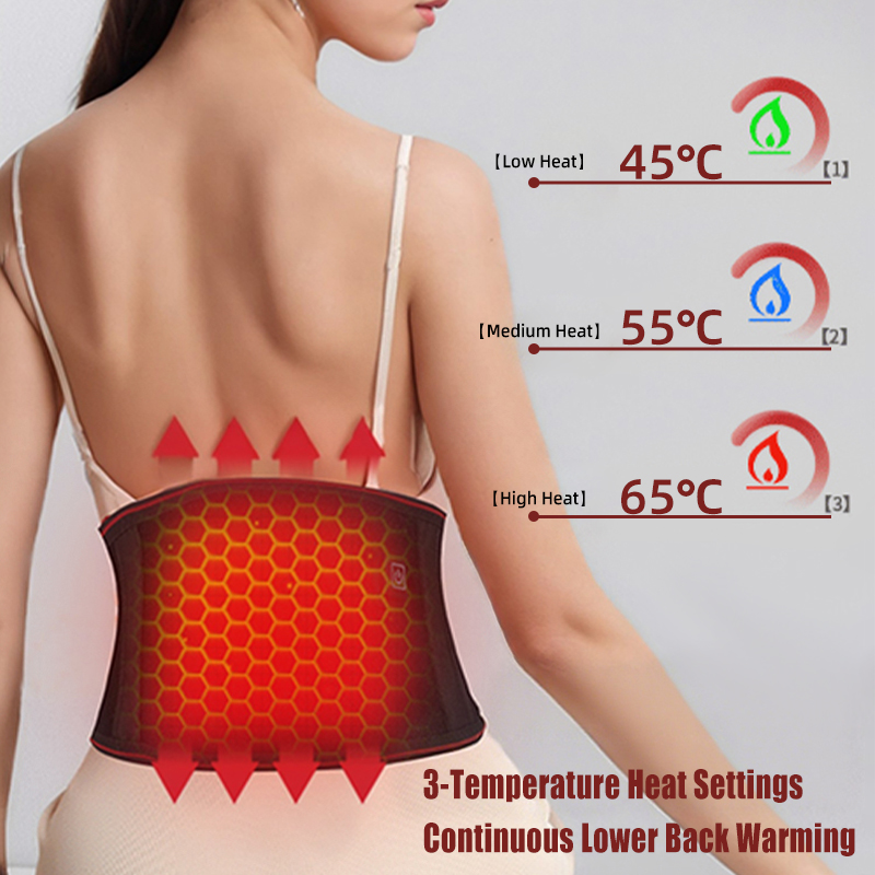 Vibrating Massage for Lower Back Pain Relief, Therapeutic Heated Lumbar Support Belt with Massage, Adjustable Back Brace