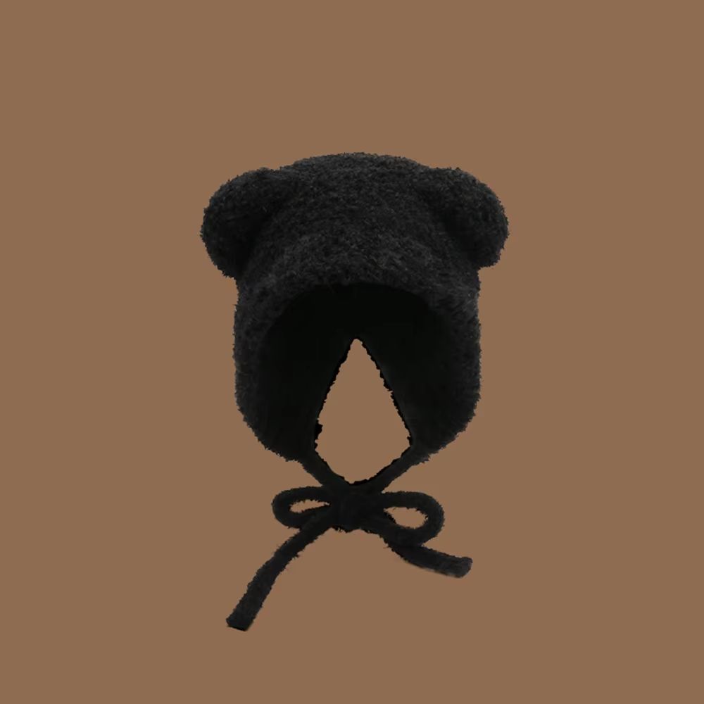 Women's Cute Bear Ear Knitted Winter Beanie Hat