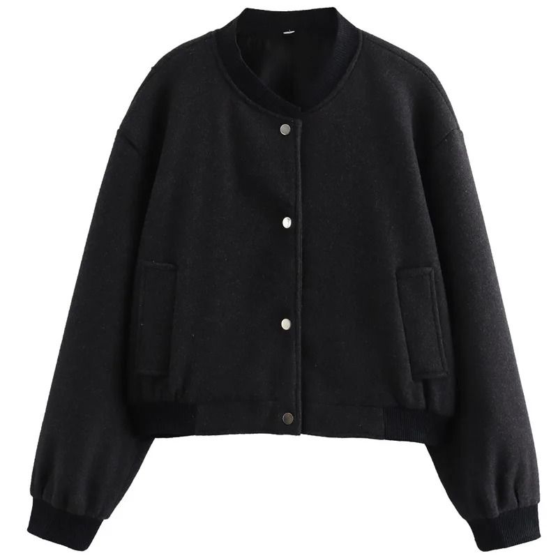 Soft Tweed Crop Bomber Jacket