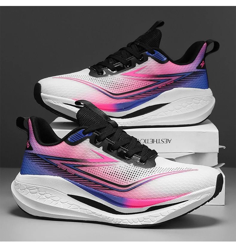 Mens Outdoor Mesh Breathable Sports Running Shoes with Cushioned Soles