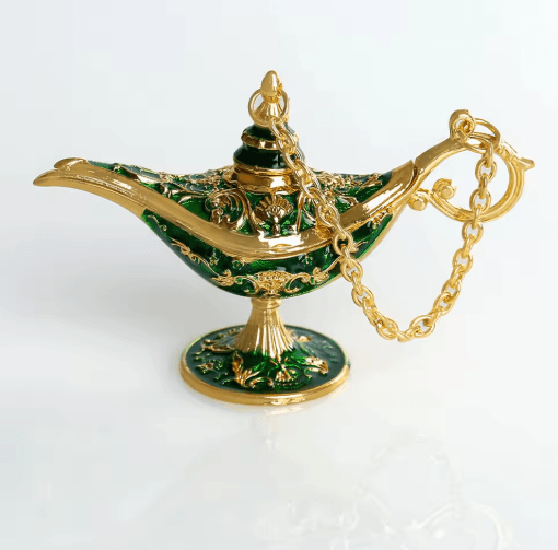Vintage Aladdin Genie Lamp Ornament European Metal Antique Home Decor