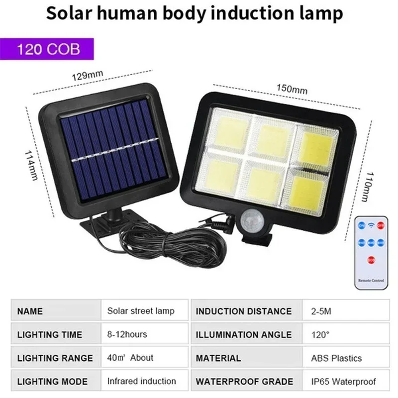 Solar Powered Motion Garden Lights, Waterproof Solar Lamp with Intelligent Modes