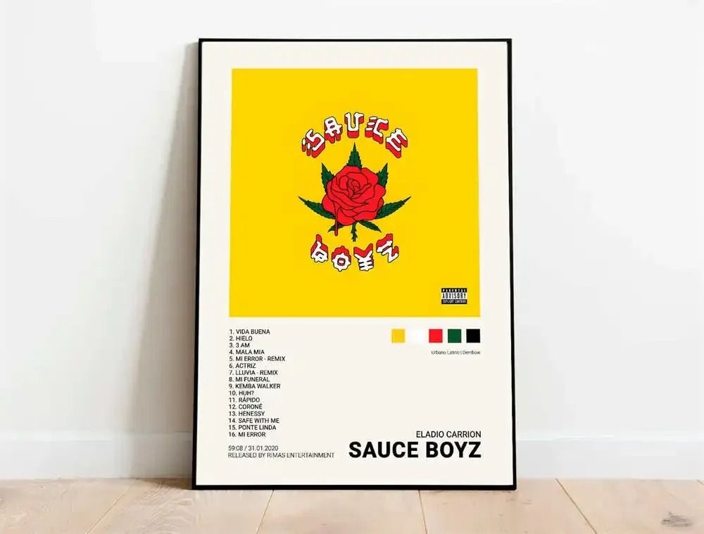 Latin Rap Music Poster Canvas Album Cover Aesthetic Wall Art Print