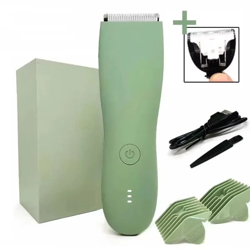 Waterproof Electric Body Groomer for Men with Replaceable Ceramic Blade