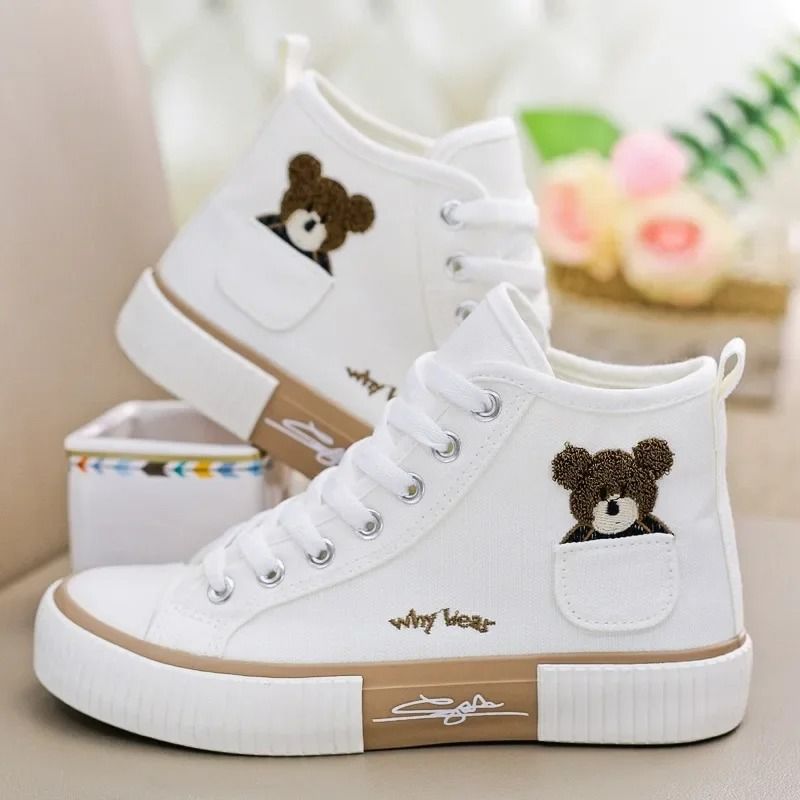 Womens Canvas High Top Sneakers Breathable Casual Shoes