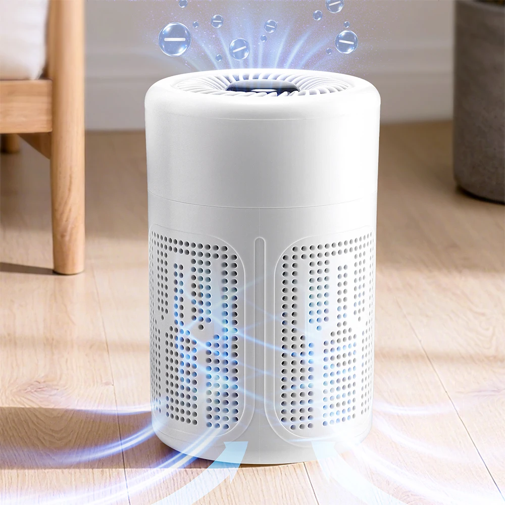 Portable HEPA Air Purifier with Negative Ion Generator and USB Power for Smoke and Odor Removal