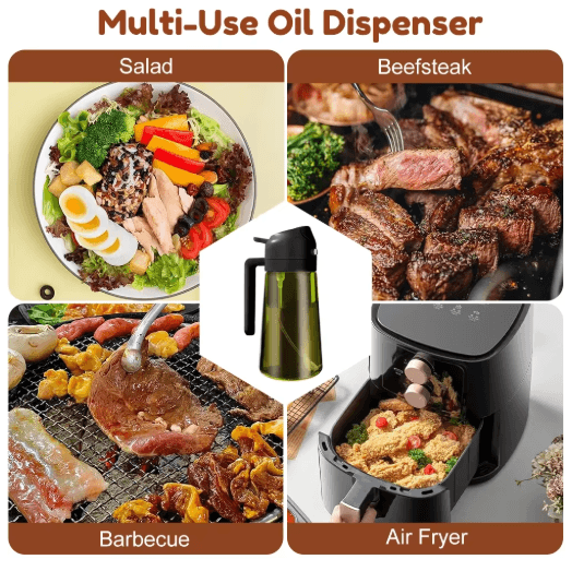 470ML Dark Glass 2-in-1 Olive Oil Sprayer & Dispenser Bottle