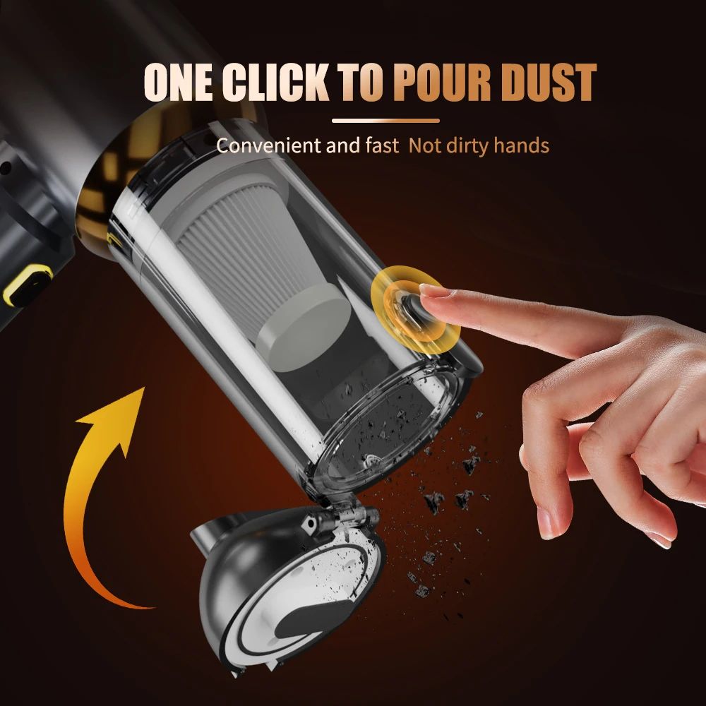 SZUK ProPower 985000Pa Mini Car Vacuum Cleaner – Wireless Handheld Car Vacuum with Ultra-Strong Suction