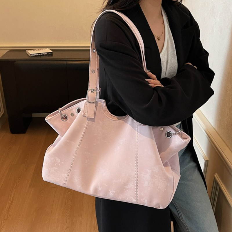 Vintage Large Capacity Top Handle Shoulder Tote Bag for Women