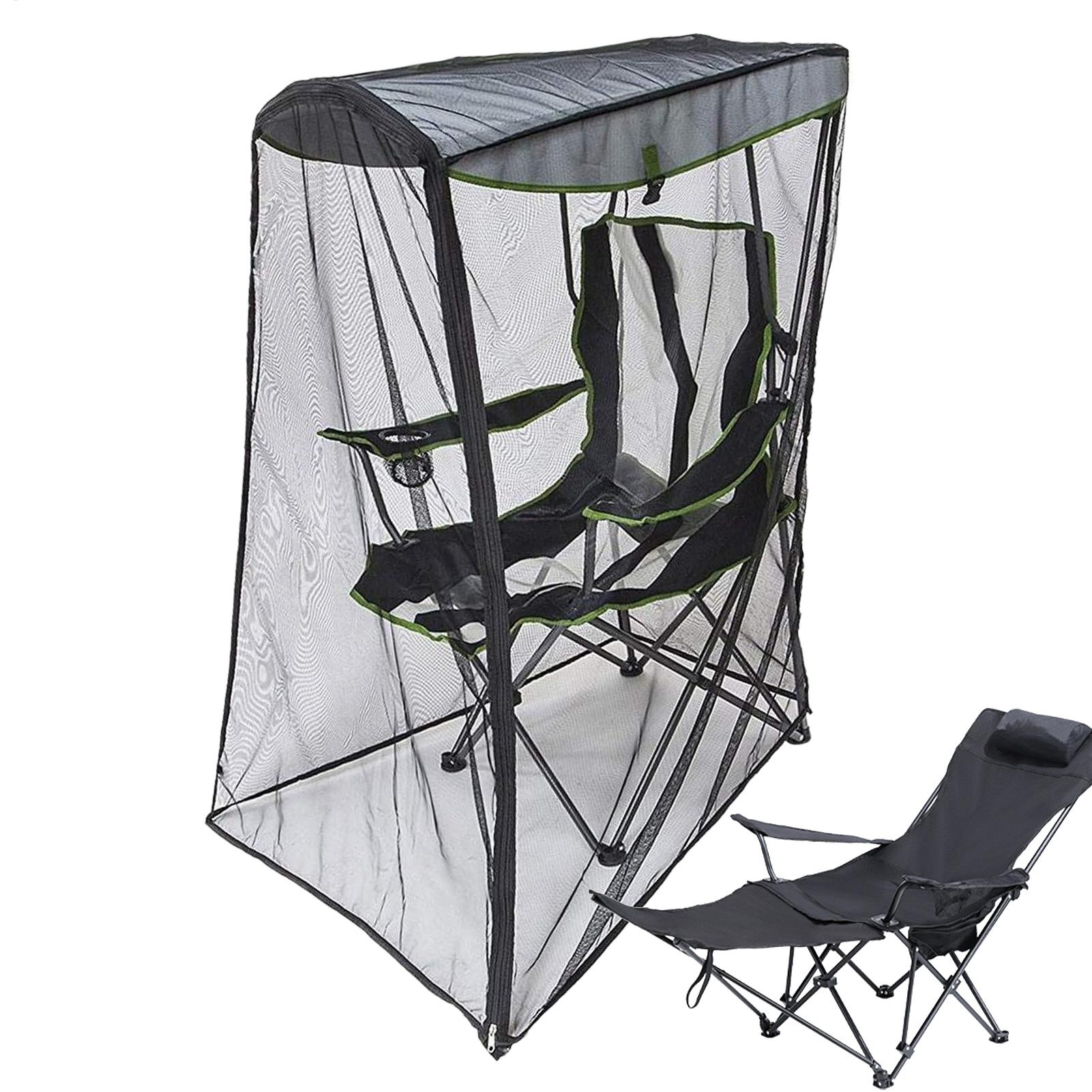 Outdoor Swing Chair Sun Protection Cover with Mosquito Net for Camping and Patio Furniture