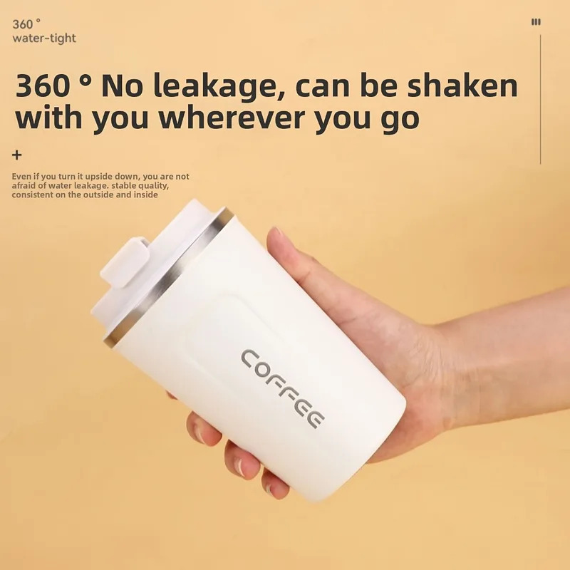 Stainless Steel Thermos Travel Cup, Durable Vacuum Insulated Coffee Mug, Leak Proof Matte Double Wall