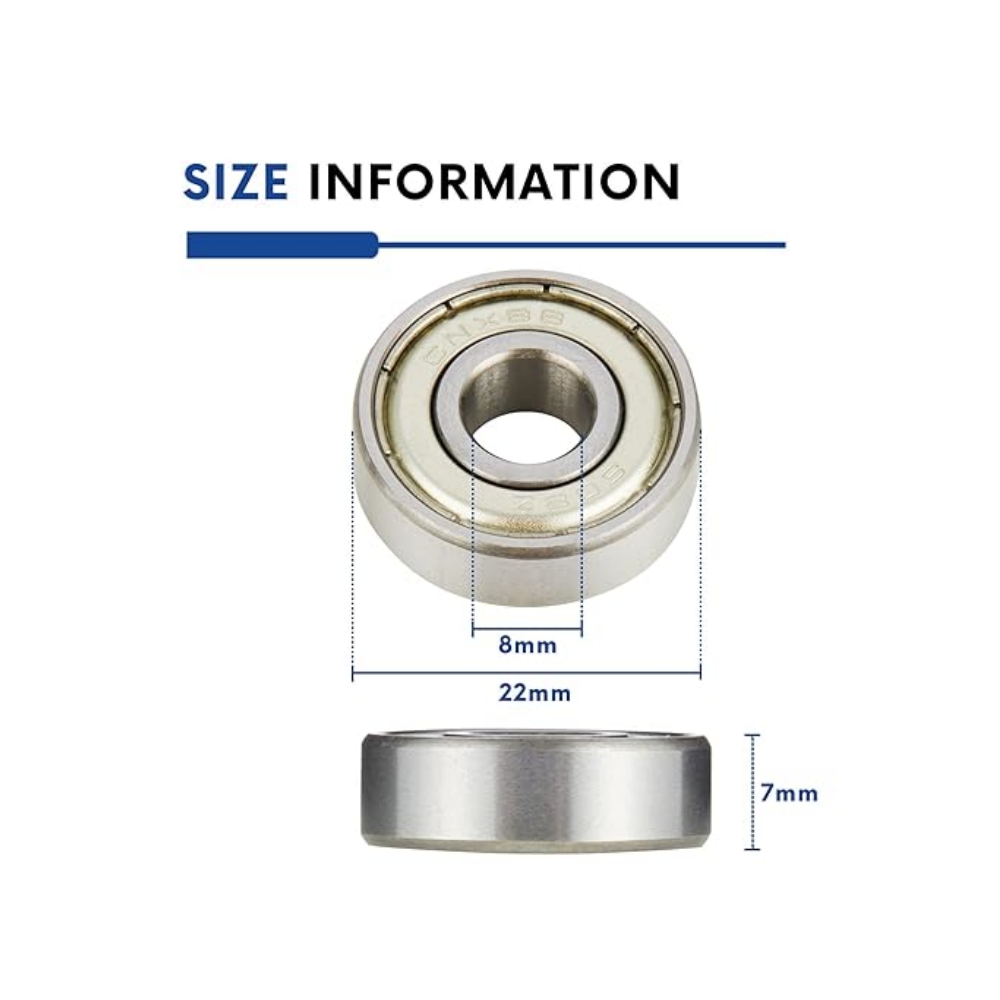 Miniature Deep Groove Ball Bearings Metal Double Shielded for Skateboard Bearings