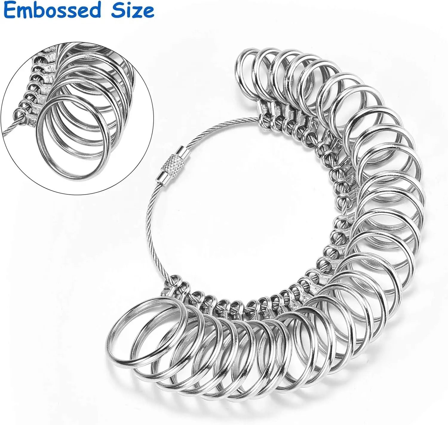 Aluminum Ring Measuring Kit with Mandrel and Finger Gauge