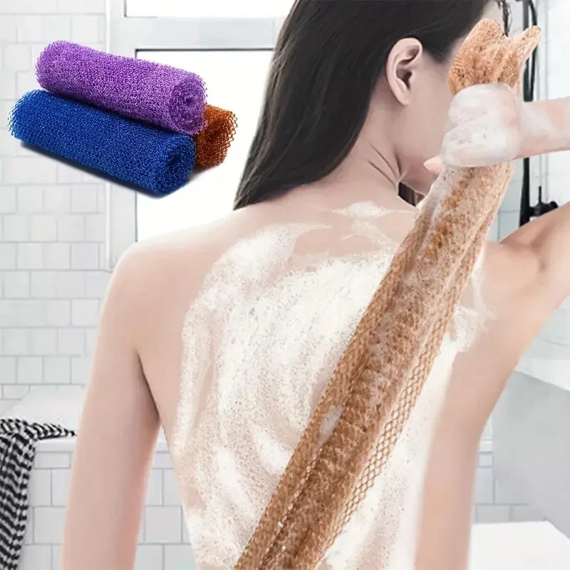 Double Side Mesh Bath Loofah, African Exfoliating Scrub Towel for Smooth Skin Back Shower