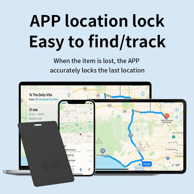 UltraSlim GPS Wallet Tracker Card – Slim Wallet GPS Tracker with Wireless Charging & Find My App Tracker