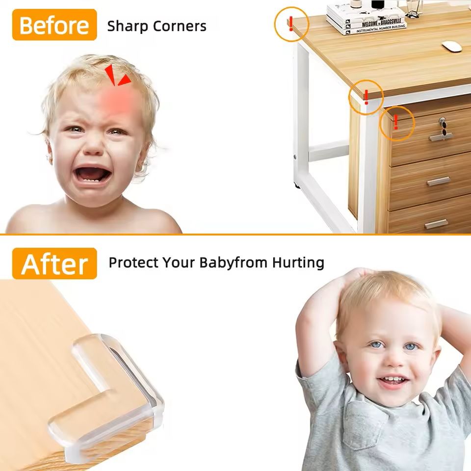 Silicone Corner Protectors for Furniture Baby Safety Cushions 4 to 20 Pack Clear or Black