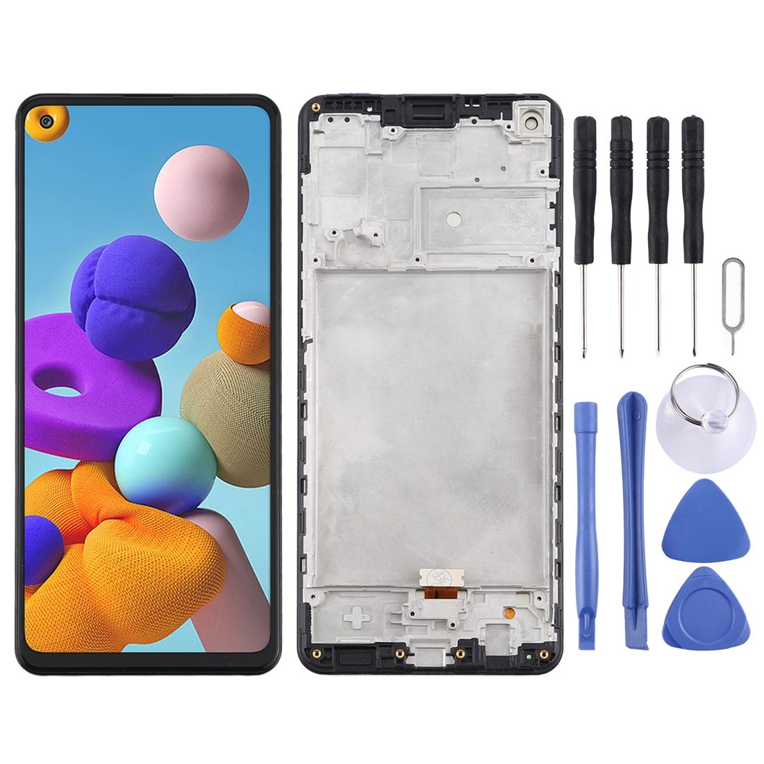 Samsung Galaxy A21s Screen Replacement LCD Digitizer Assembly with Frame Black