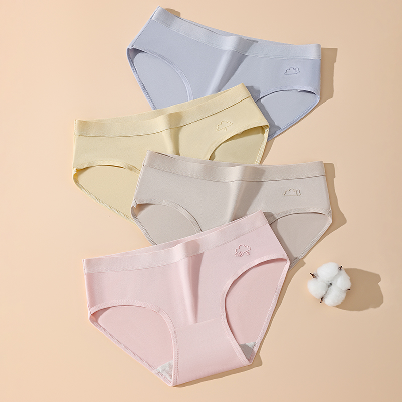 Breathable Cotton Womens Panties Low Waist Soft Underwear