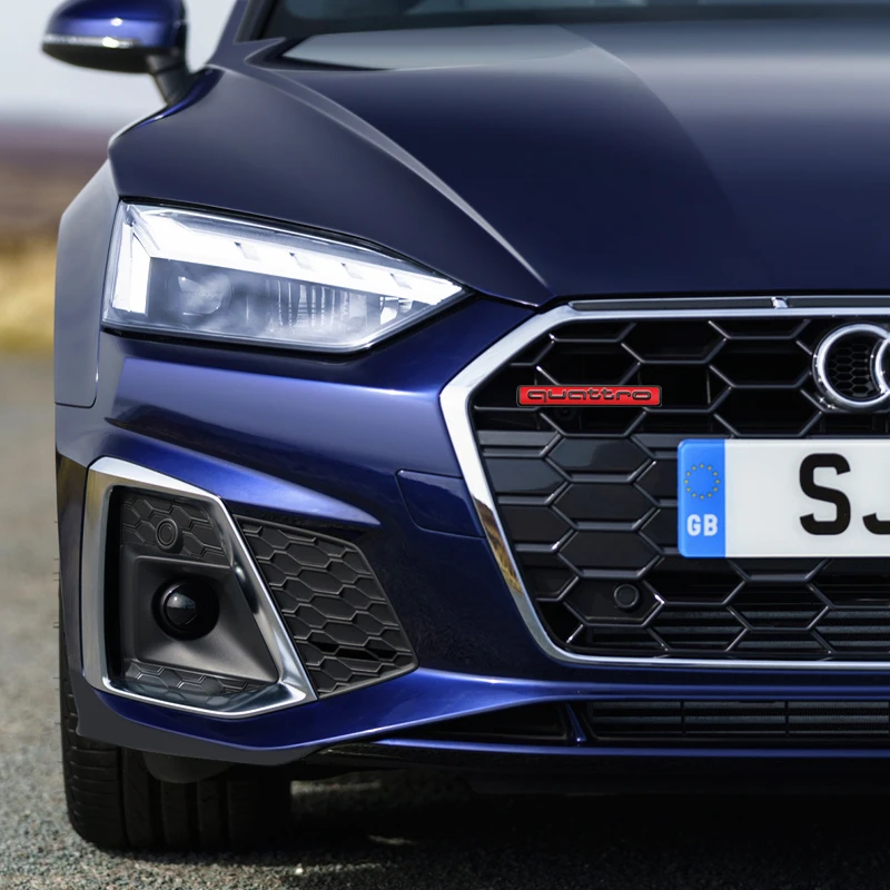 Quattro Logo Metal, Front Grill Badge, Car Emblem Sticker Decals