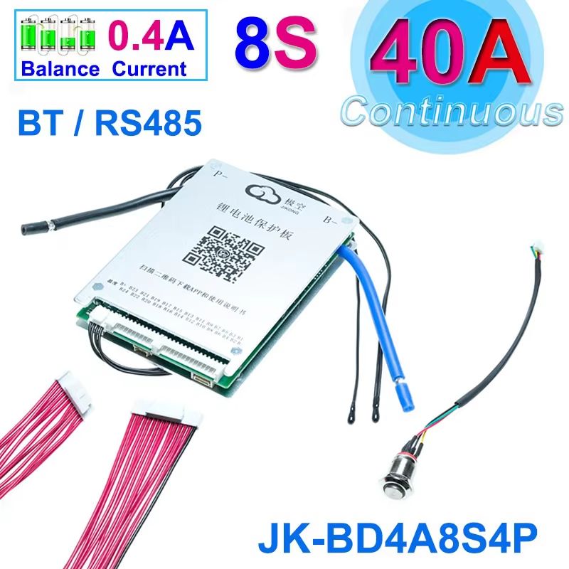 JK-BMS Smart Bluetooth Active Balance Battery Management System – Li-ion, LiFePO4, LTO Battery Protection 12V–48V 200A–3
