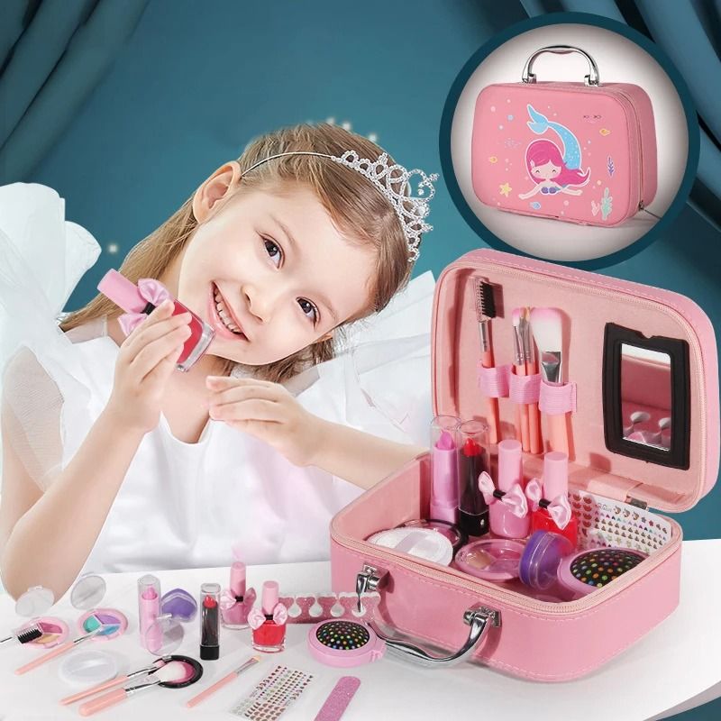 Fashion Kids Cosmetics Make Up Set Safe Washable Princess Beauty Pretend Play Toys