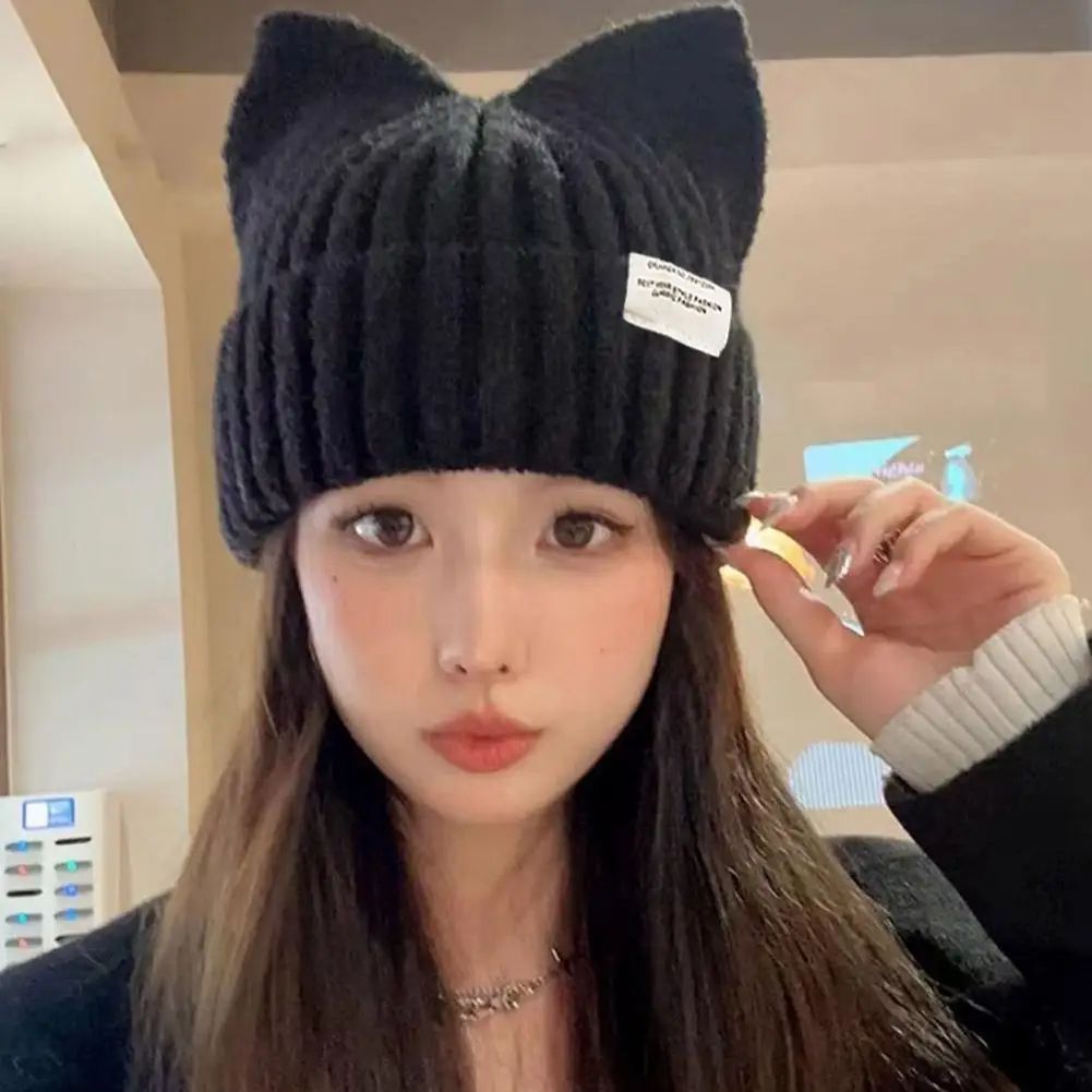 Cute Cat Ear Knitted Winter Beanie