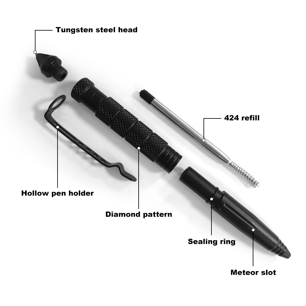 Tactical Pen Multifunctional Metal Emergency Glass Breaker Anti Skid Self Defense Supplies