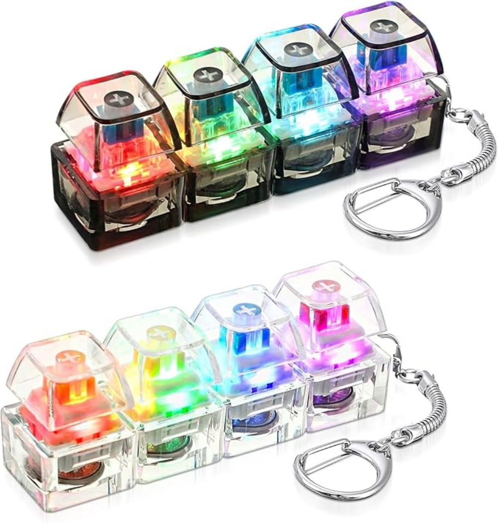Light Up Keyboard Fidget Keychain for Stress Relief